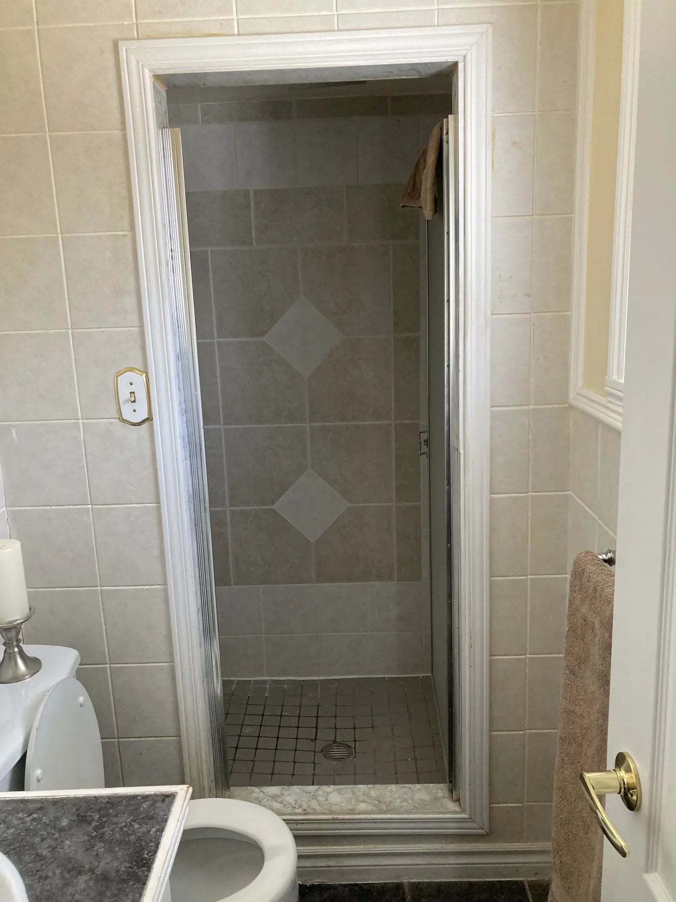 Completed tiled shower at Forest